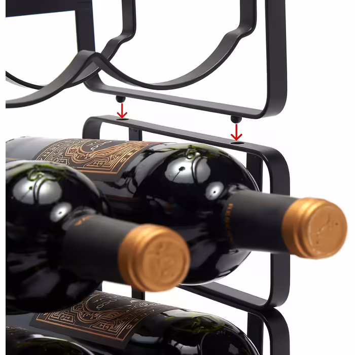 simplywire – Modular Wine Rack – Stackable Bottle Holder – Black
