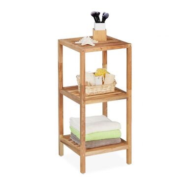 Relaxdays Walnut 3-Tier Shelf