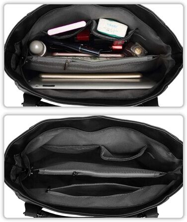 Сумка жіноча VINBAGGE з PU шкіри, шопер, вінтажна, чорна, для офісу та щоденного використання