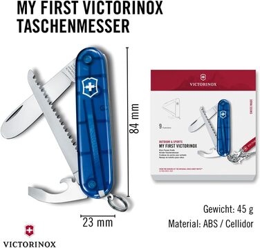 Дитячий мультитул Victorinox Swiss Army Knife: безпечний, з 9 функціями, синього кольору