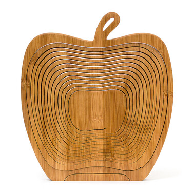 Relaxdays Collapsible Apple Basket made of Bamboo