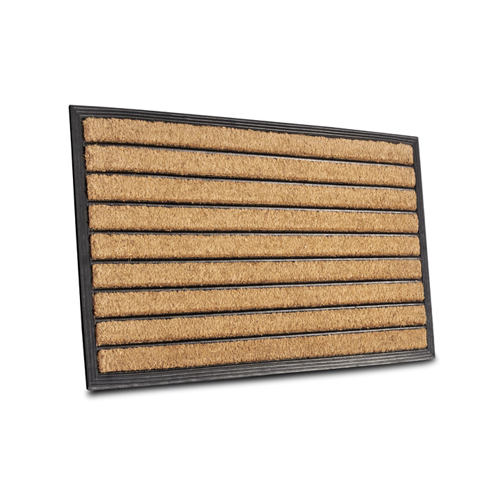 Килимок Hanse Home кокосовий для дому та вулиці 45x75 см (смуги) - вологостійкий, антиковзний килимок для входу, тераси, коридору