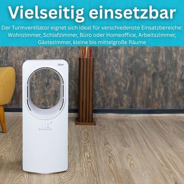 Турбовентилятор Zilan з пультом керування: Aircooler, охолоджувач повітря, підлоговий вентилятор-колона, тихий, енергоефективний, з осциляцією