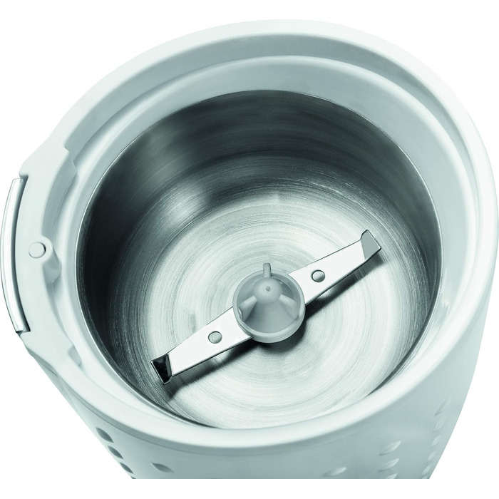 Електрична кавомолка ECG KM 110 для кави та горіхів, з нержавіючої сталі, біло-срібна