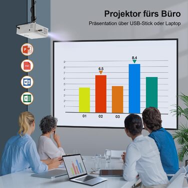 Проектор Smart Beamer 4K з автофокусом TOF 28000L, WiFi6, Bluetooth, обертання 210°, для кінотеатру вдома та на вулиці, сумісний з Netflix, PC, мобільним телефоном