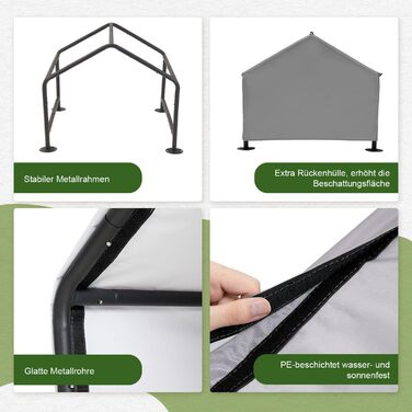 Будка для собак A.FATI Outdoor: сіра, 75x65x65 см, водонепроникна, з задньою стінкою, захист від сонця, для маленьких та середніх собак, котів, курчат, цуценят