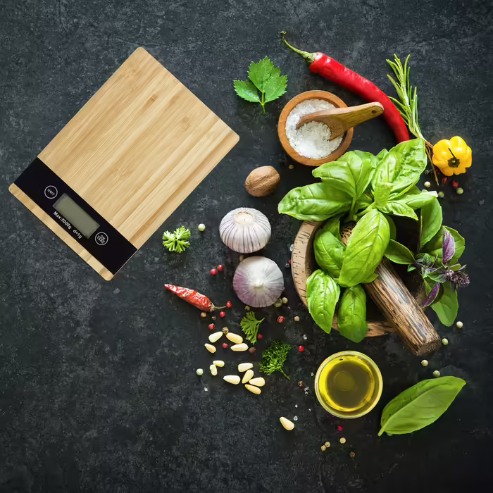 Relaxdays Digital Kitchen Scale Bamboo