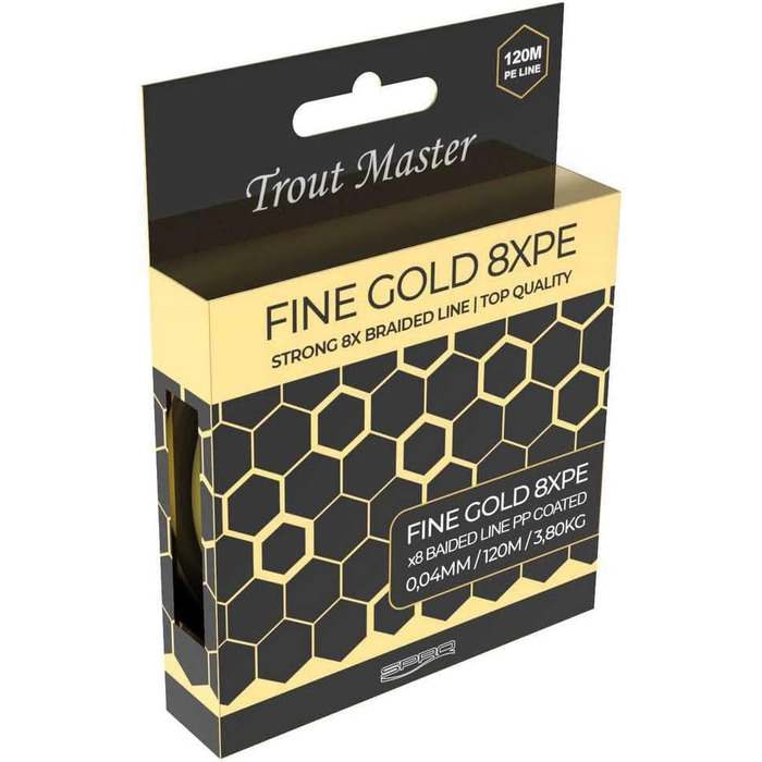 Плетена ліска Trout Master Fine Gold X8 PE 0,08 мм 6,8 кг 120 м для форелевого лову