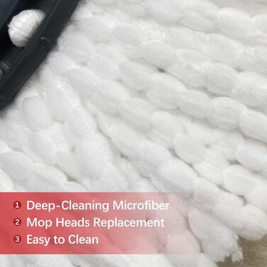 Replacement mop head – including 1 rotating mop base – EasyWring mop refill, compatible with O Cedar mop, replacement head, microfiber mops for floor cleaning for triangular pin mop