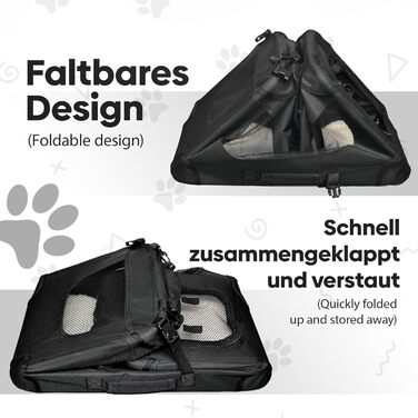 Транспортна переноска для собак та котів DEFACTO, XXL, 91x63x63 см, чорна