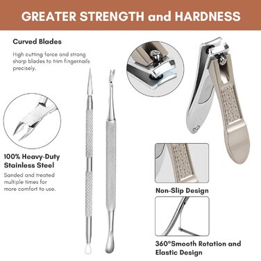 Набір для манікюру та педикюру FAMILIFE: 8 предметів з нержавіючої сталі, професійний, з кейсом, подарунок для чоловіків