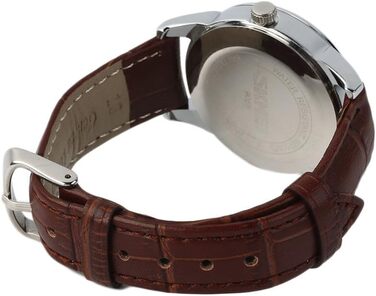 SKMEI чоловічий годинник з римськими цифрами та шкіряним ремінцем, аналоговий кварц (сріблястий)