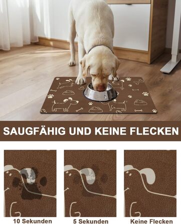 Підкладка під миску для собак та котів, неслизька, чорна 40x60 см. Швидковисихаюча, легко миється. Підкладка для миски для тварин.