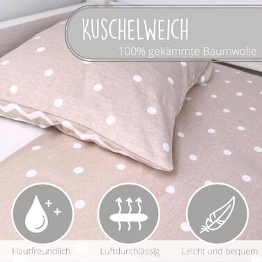 Набір постільної білизни для малюків з органічної бавовни GOTS (Oeko-Tex100), 100 x 135 см - комплект постільної білизни для дитячого ліжечка з наволочкою та ковдрою для хлопчиків та дівчаток (Пудрово-рожевий, 100x135 см + 40x60 см)