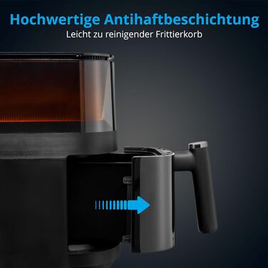 Аерофритюрниця MEDION X10 XL, 5 л, 1500 Вт, з вікном, автоматичні програми, функція розпилення води, хрустка їжа