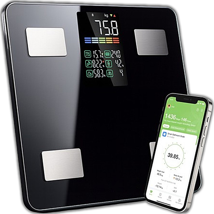 Електронні аналітичні ваги для ванної з аналізом складу тіла та BMI, до 226 кг