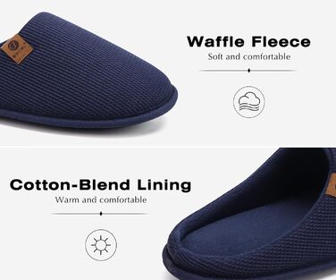 Чоловічі тапочки ONCAI з піною Memory Foam, штучним хутром та гумовою підошвою для дому та вулиці, розмір EU 40-49 (Синій, 47 EU)