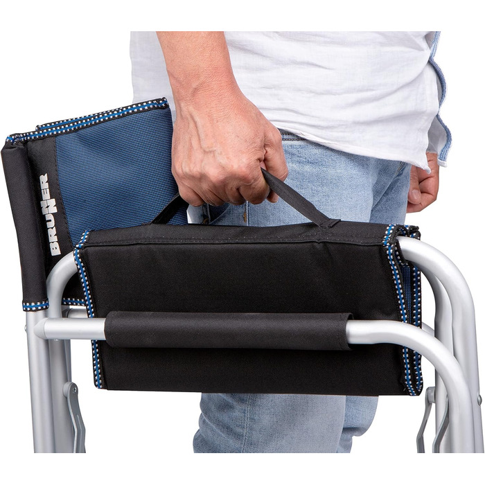 Крісло розкладне Brunner Regista Captain Azzurro/Nero (Чорний/Синій) - комфортне для кемпінгу та відпочинку