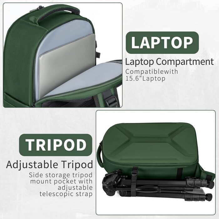 Армійський рюкзак для фотокамери з відділенням для ноутбука 15.6