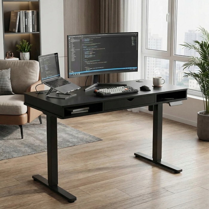 Прямокутний письмовий стіл Spacetronik 120 x 60 x 120 см, чорний