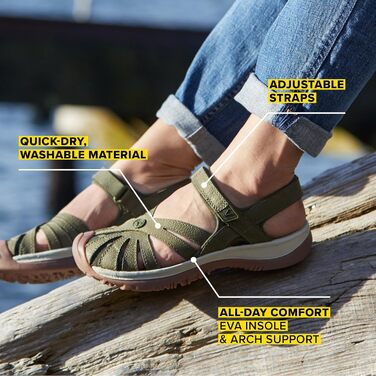 KEEN ROSE SANDAL жіночі сандалі чорно-сірі 41 розмір - оригінальні сандалі Keen для активного відпочинку