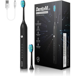 Електрична звукова зубна щітка Black Edition з 5 режимами та акумулятором на 120 днів - ультразвукова щітка зі смарт-насадкою, 100 днів гарантії повернення коштів