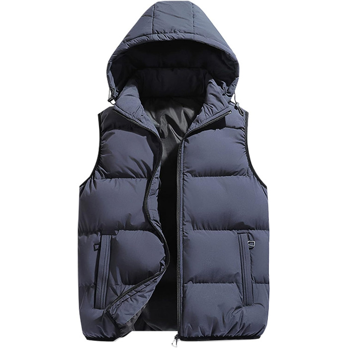 Чоловіча жилетка SeaUr з пухозаповнювачем, водонепроникна, легка, з капюшоном та кишенями, зелена (M, сіра)