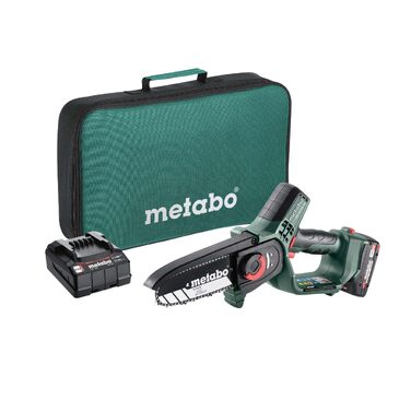 Акумуляторна сукова пила Metabo MS 18 LTX 15 (18V) для обрізки дерев, шина 15 см, з АКБ 2Аг та зарядним пристроєм