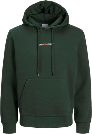 Набір худі для чоловіків JACK & JONES (2 шт.), бавовняний світшот з каптуром, чорний та темно-зелений, розмір L