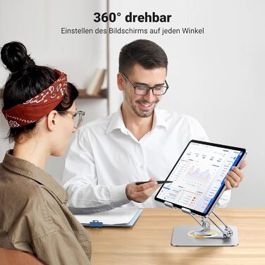 Підставка для планшета UGREEN 360° обертова, регульована по висоті, для iPad Pro/Air/Mini, Samsung Galaxy Tab та iPhone, сумісна з пристроями від 4 до 13 дюймів