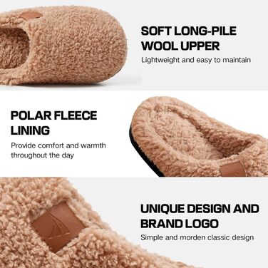 Зимові домашні тапочки для жінок та чоловіків, теплі, з ведмежого хутра, плюшеві, комфортні, з пам'яті ефекту, антиковзаючі, білі (44/45 EU, Коричневий)