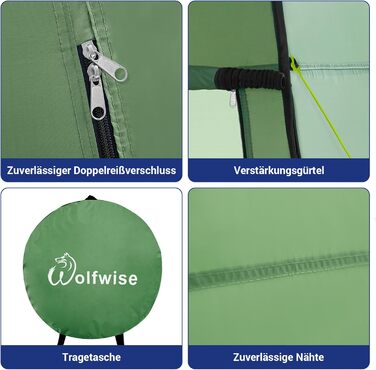 Portable Camping Shower Tent with UV Protection - Toilet Tent, Privacy Tent, Outdoor Toilet Shelter (Green, XL)