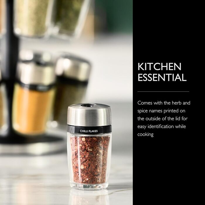 Карусель для спецій та трав Cole & Mason H121808U, 16 відділень, чорний пластик/нержавіюча сталь