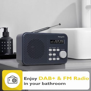 MD5 Портативне DAB радіо зі стерео звуком, Bluetooth 5.3, 2.4