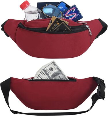 Спортивна поясна сумка на пояс, водонепроникна, для жінок та чоловіків, нейлон, для туризму, бігу, собак, червона