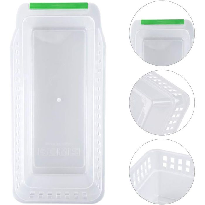 E-Senior Refrigerator Organizer, Refrigerator Drawers, Stackable Refrigerator Organizer for Freezer, Kitchen, Countertops, Cabinets (Random Color) (8 Pieces)