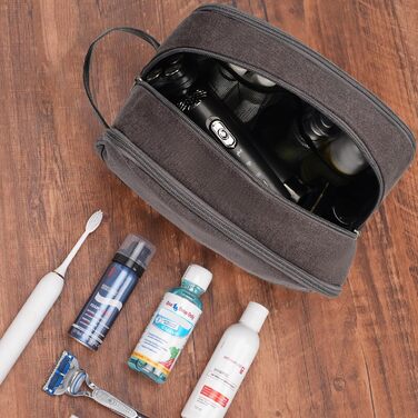 Чоловіча дорожня косметичка WANDF з канвасу, водонепроникна, зелена/темно-сіра