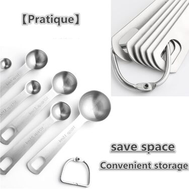 Набір мірних ложок Meiyijia з нержавіючої сталі (7+7 шт.)