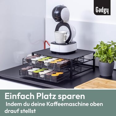 Тримач для капсул Dolce Gusto Gadgy з 2 ящиками – на 72 капсули – міцний металевий тримач з антиковзкими ніжками