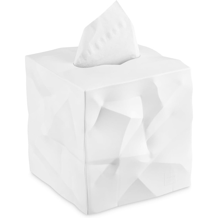 Essey Cosmetic Tissue Box Wipy Cube I, square tissue box dispenser, design tissue box, 13x13x13 cm White