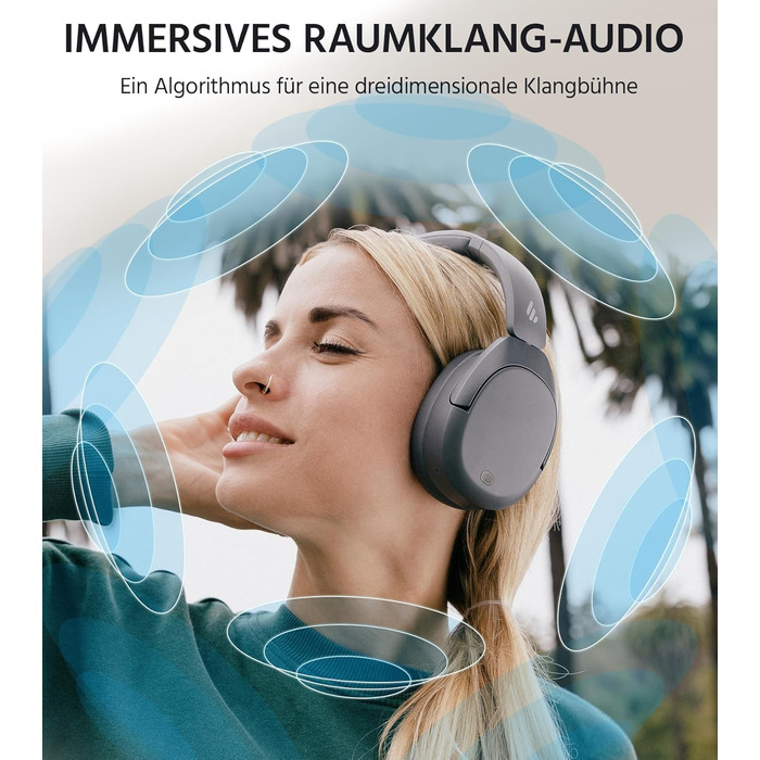 Edifier W830NB Бездротові навушники Over-Ear з ANC -45dB, 94год. акумулятор, LDAC Hi-Res звук, Spatial Audio, швидка зарядка, Bluetooth V5.4 (Сірий)