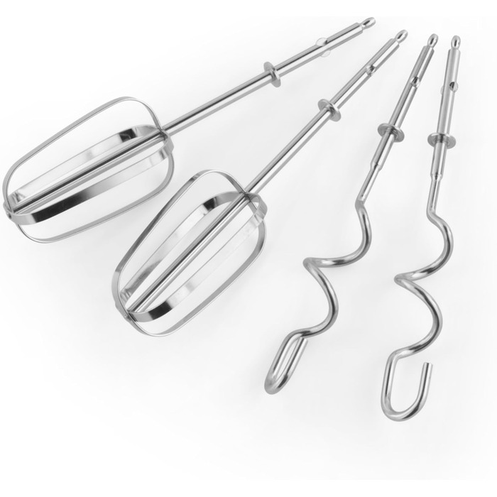 Міксер ручний Salter Aspen, електричний з гаками для замішування та збивання, 5 швидкостей, Turbo-режим, підставка, функція викидання, 300W, сріблястий, EU-штекер