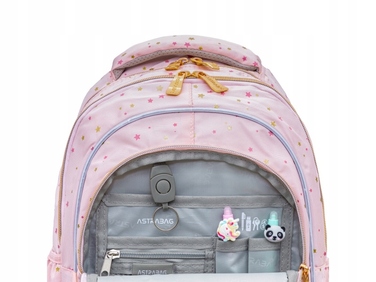 Багатокамерний шкільний рюкзак AstraBag, рожевий, 20 л