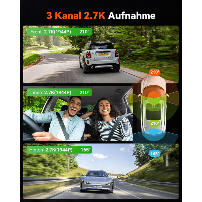Панорамний відеореєстратор VANTRUE E360 Plus 5.2K Dual STARVIS 2 HDR 360°, з сенсорним екраном 1.54