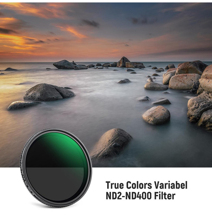 NEEWER Фільтр ND Variabler 67mm ND2-ND400 (градуйований) з оптичним склом HD, для фото та відео