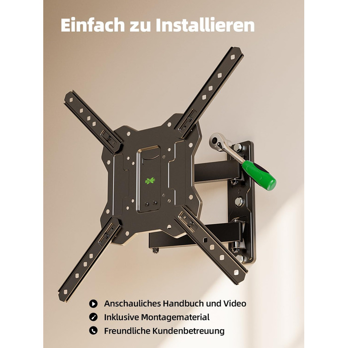 Кріплення для телевізора USX-MOUNT XMM902: поворотне та нахилене, для телевізорів 26-60 дюймів (до 35 кг), VESA 400x400 мм