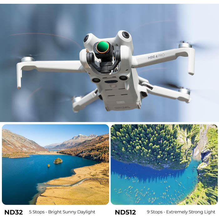Набір фільтрів K&F Concept Mini 4 Pro: ND, CPL, поляризаційний, 6 шт. Сумісний з DJI Mini 4 Pro, багатошарове покриття, оптичне скло HD, алюміній