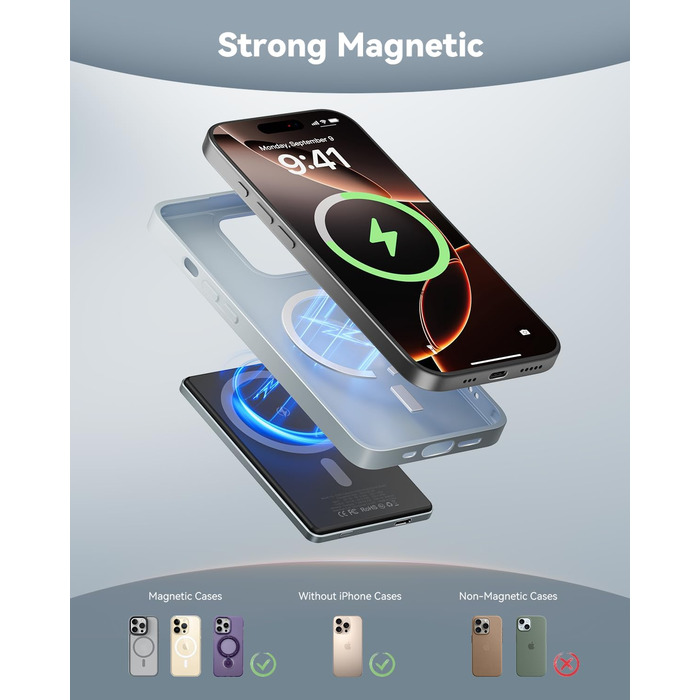 Powerbank Kuulaa Magsafe 5000mAh PD 20W, Slim, 8mm, Бездротовий, для iPhone 15/14/13/12, Темно-сірий