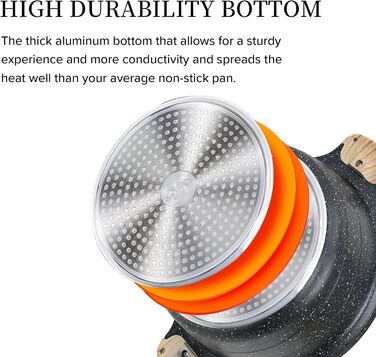 Набір посуду JEETEE 23-елементи: каструлі та сковорідки з антипригарним гранітним покриттям, підходить для всіх плит (індукційних), ідеальний як подарунок на новосілля