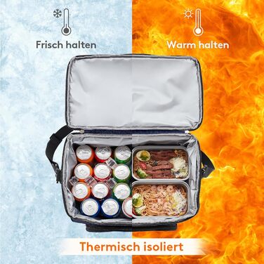 Термосумка LifeWit 30L для пікніка, пляжу, роботи та подорожей (темно-синій)